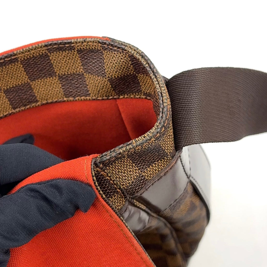 Pre-Owned Bastille Damier  ebene Shoulder bag Brown Leather PVC Gold N45258 LOUIS VUITTON
