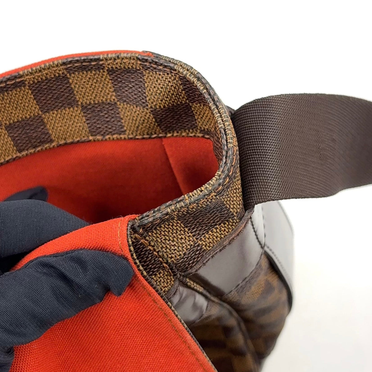Pre-Owned Bastille Damier  ebene Shoulder bag Brown Leather PVC Gold N45258 LOUIS VUITTON