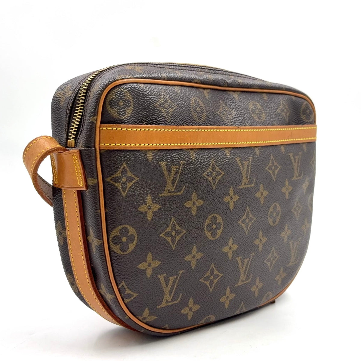 Pre-Owned Genefille GM monogram Shoulder bag Brown light brown Leather PVC Gold M51225 LOUIS VUITTON