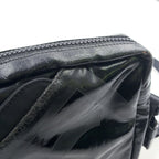 Pre-Owned coco mark Serial number starting with 11 Shoulder bag black Coated canvas Nylon Silver  CHANEL