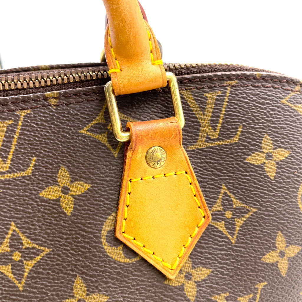 Pre-Owned Alma PM monogram Handbag Brown light brown Leather PVC Gold M51130 LOUIS VUITTON