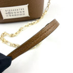 Pre-Owned 5AC Mini bucket bag Shoulder bag Brown Leather Canvas Gold S56WG0164 P4348 T2281 Maison Margiela