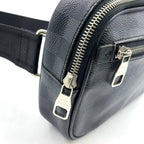 Pre-Owned Ambler Damier Graphite body bag black Leather Canvas PVC Silver N41289 LOUIS VUITTON