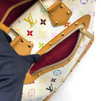 Pre-Owned Alma monogram multicolor Bron Handbag white Leather PVC Gold M92647 LOUIS VUITTON