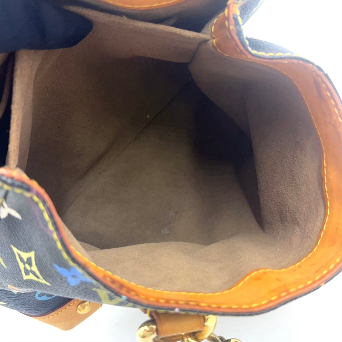 Pre-Owned Audra monogram multicolor Noir Handbag Brown black Leather PVC Gold M40048 LOUIS VUITTON