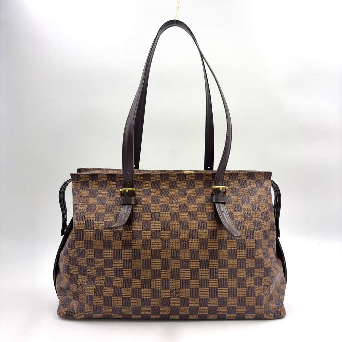 Pre-Owned Chelsea Damier  ebene Shoulder bag tote bag Brown Leather PVC Gold N51119 LOUIS VUITTON