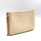 Pre-Owned Pochette Double zip monogram Amplant Shoulder bag off white pink beige Leather Gold M63919 LOUIS VUITTON
