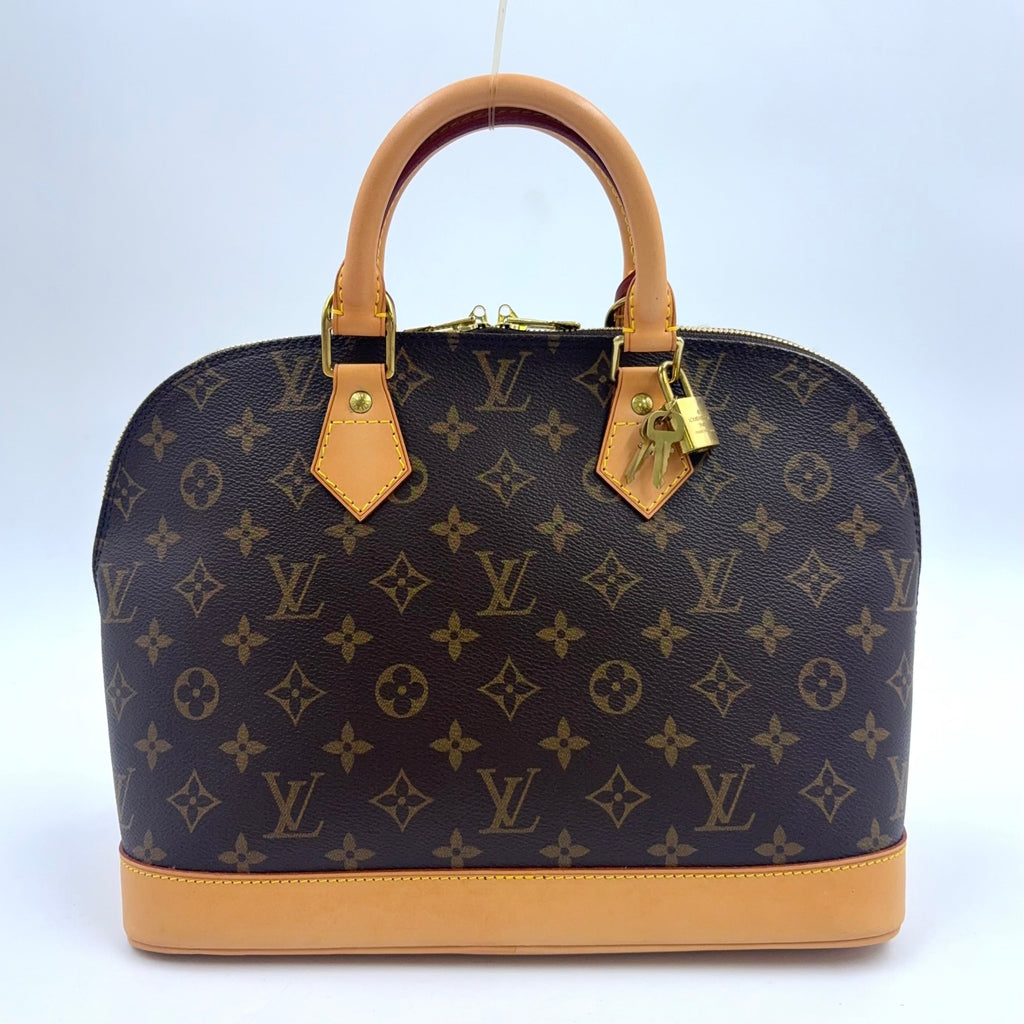Pre-Owned Alma PM monogram Handbag Brown light brown Leather PVC Gold M51130  LOUIS VUITTON