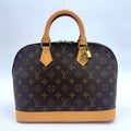 Pre-Owned Alma PM monogram Handbag Brown light brown Leather PVC Gold M51130  LOUIS VUITTON