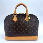 Pre-Owned Alma PM monogram Handbag Brown light brown Leather PVC Gold M51130  LOUIS VUITTON