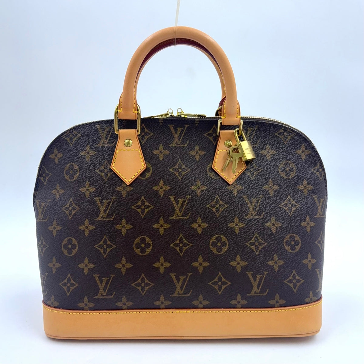 Pre-Owned Alma PM monogram Handbag Brown light brown Leather PVC Gold M51130  LOUIS VUITTON