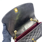 Pre-Owned matelasse Diana Flap Serial number starting with 2 Shoulder bag black lambskin Gold A01165  CHANEL