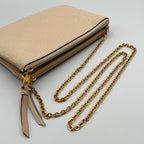 Pre-Owned Pochette Double zip monogram Amplant Shoulder bag off white pink beige Leather Gold M63919 LOUIS VUITTON