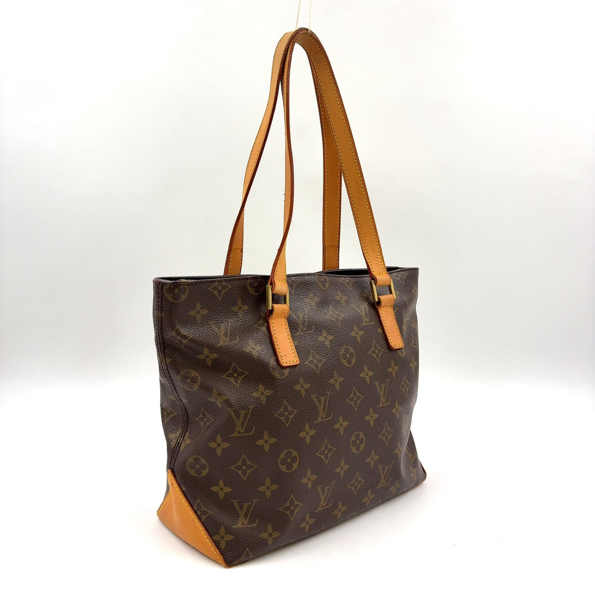 Pre-Owned Cabas Piano monogram tote bag Brown light brown Leather PVC Gold M51148 LOUIS VUITTON