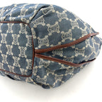 Pre-Owned bitter sweet Handbag Brown blue Leather Denim Gold CELINE