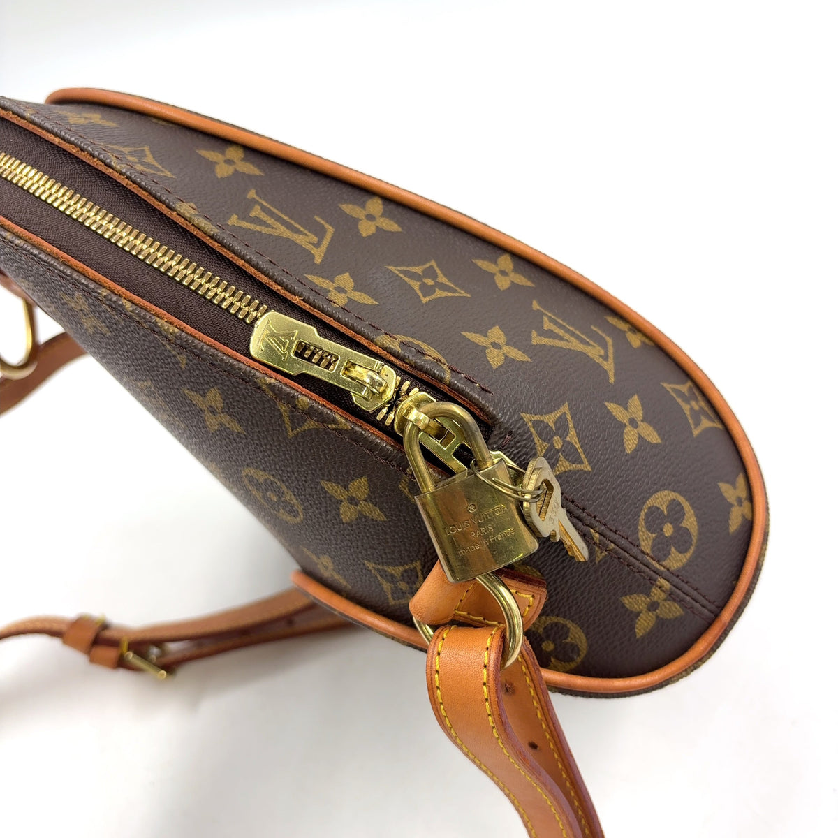 Pre-Owned Ellipse suck add monogram Backpack Brown light brown Leather PVC Gold M51125 LOUIS VUITTON