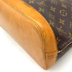 Pre-Owned Alma PM monogram Handbag Brown light brown Leather PVC Gold M51130 LOUIS VUITTON