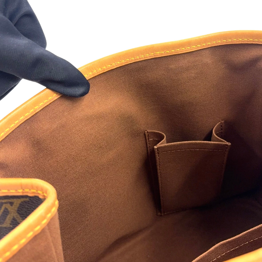 Pre-Owned Batignolles monogram Handbag Brown Leather PVC Gold M51156 LOUIS VUITTON