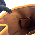 Pre-Owned Batignolles monogram Handbag Brown Leather PVC Gold M51156 LOUIS VUITTON
