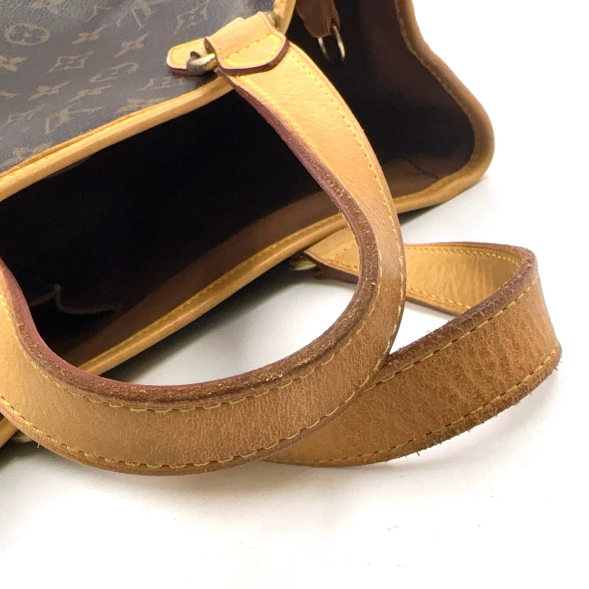 Pre-Owned Batignolles monogram Handbag Brown Leather PVC Gold M51156 LOUIS VUITTON