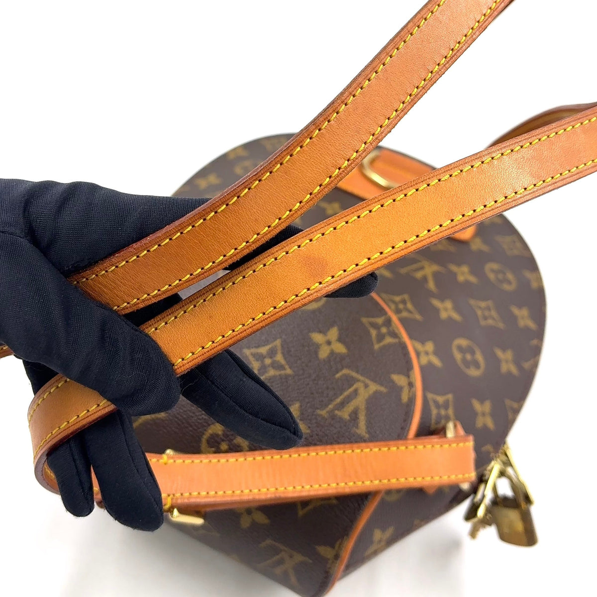 Pre-Owned Ellipse suck add monogram Backpack Brown light brown Leather PVC Gold M51125 LOUIS VUITTON