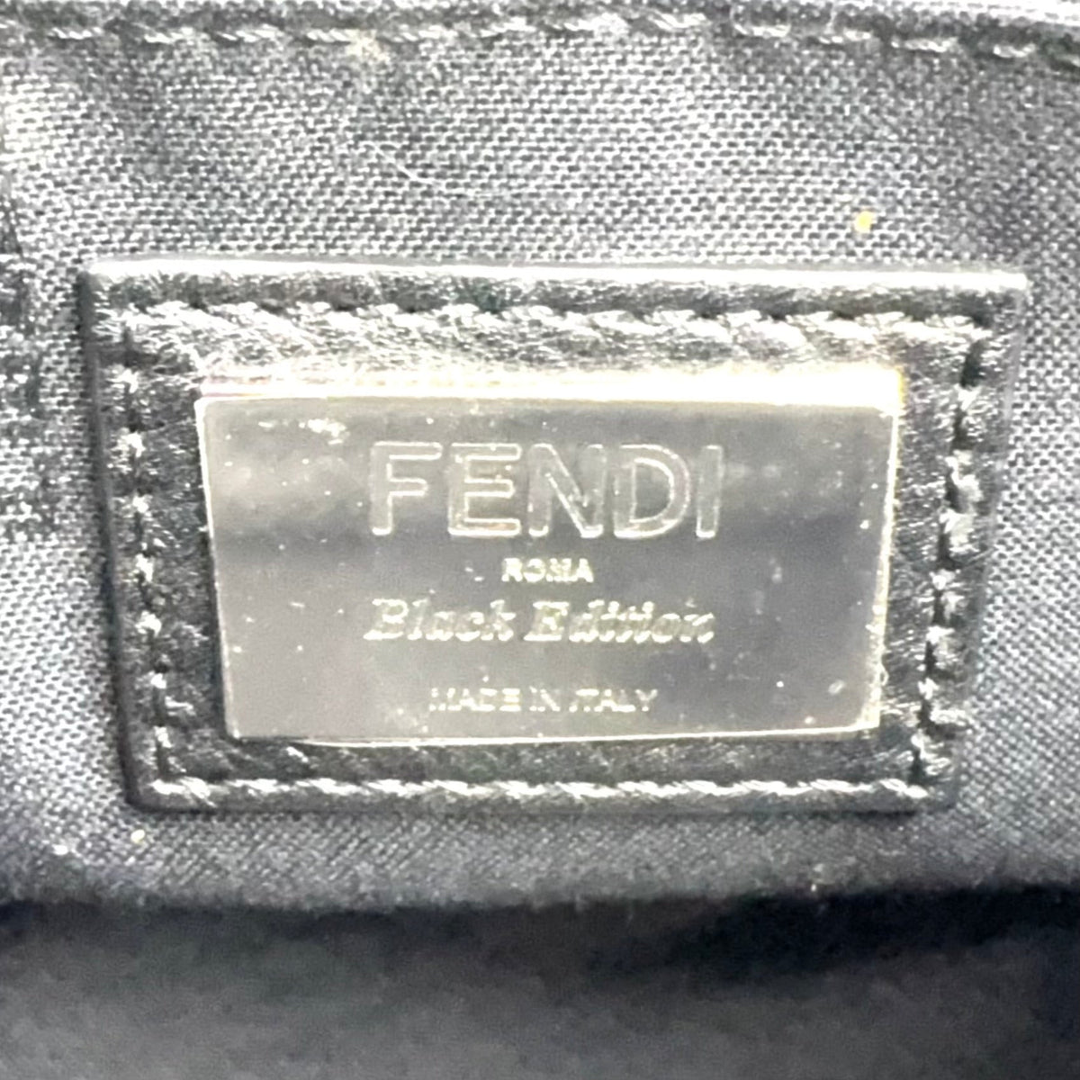 Pre-Owned by the way Flowerland 2WAY Handbag black Calfskin Silver FENDI