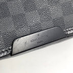 Pre-Owned Daniel MM Damier Graphite Shoulder bag black Leather PVC Silver N58029 LOUIS VUITTON