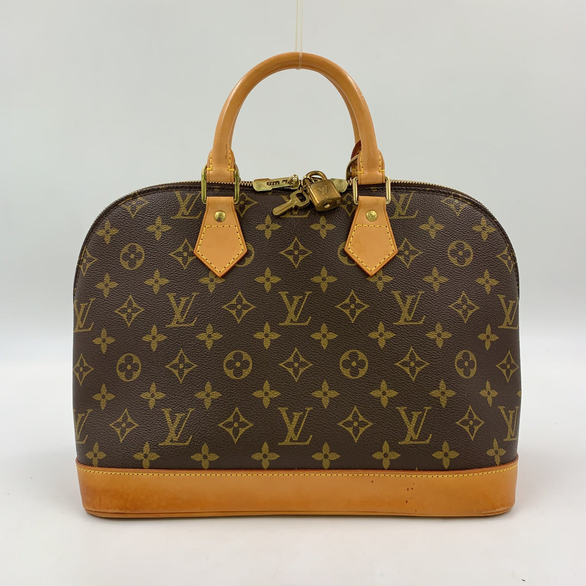 Pre-Owned Alma PM monogram Handbag Brown light brown Leather PVC Gold M51130 LOUIS VUITTON