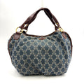 Pre-Owned bitter sweet Handbag Brown blue Leather Denim Gold CELINE