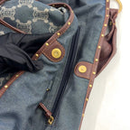 Pre-Owned bitter sweet Handbag Brown blue Leather Denim Gold CELINE